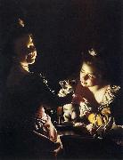 Joseph Wright, Joseph Wright of Derby. Two Girls Dressing a Kitten